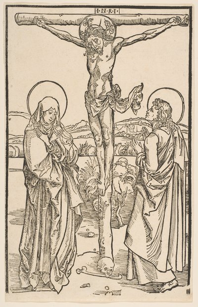 Kristus på korset med Jungfrun och Sankt Johannes.n.d. av Unbekannt