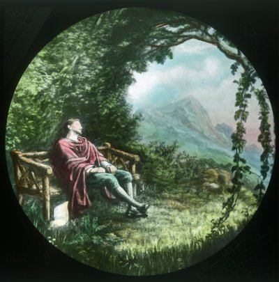 Christian vilar i bersån och tappar sin bokrulle, c1910. av Unbekannt