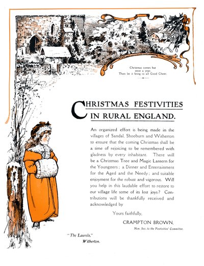 Julfestligheter på landsbygden i England, 1909. av Unbekannt