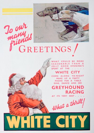 Julannons för White City greyhound-banan, London, 1932 av Unbekannt