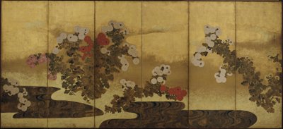 Krysantemum vid en bäck, Edo-period, 1800-talet. av Unbekannt