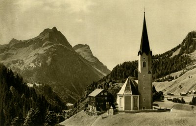Kyrkan i Schrocken, Bregenzerwald, Österrike, c1935. av Unbekannt
