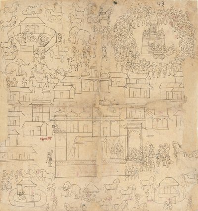 Stadsbild, 1700-1800-tal. av Unbekannt