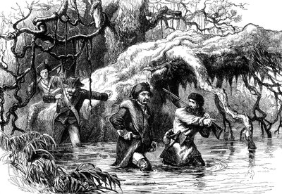 Clark och hans soldater korsar Wabash, c1778-1779 c1880 av Unbekannt