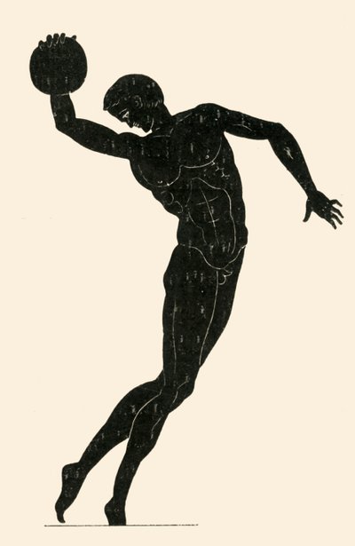 Klassisk idrottare som kastar diskus, 1908. av Unbekannt
