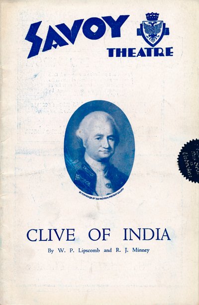 Clive of India-program för Savoy Theatre, 1934 av Unbekannt