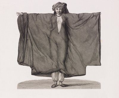 Närbild illustration av en kvinna i en röd sidenklänning av Unbekannt