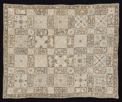 Tyg med enhörningar, drakar, andra djur och blommönster, 1800-talet. av Unbekannt