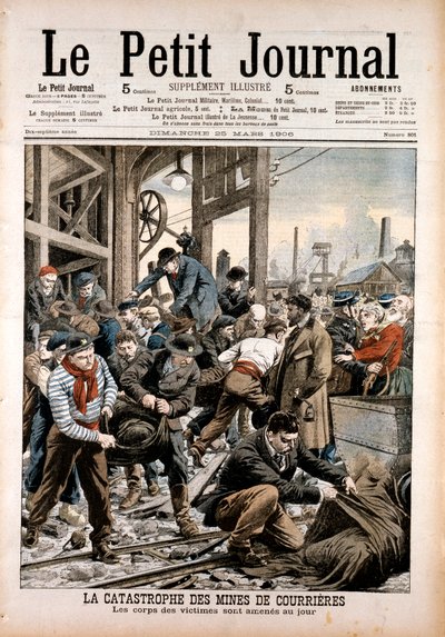 Kolbrytningsolycka, Courrieres-gruvor, Pas-de-Calais, Frankrike, 1906 av Unbekannt