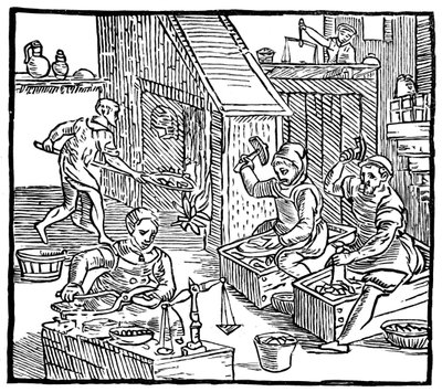 Myntmakare i arbete, 1577, 1893 av Unbekannt
