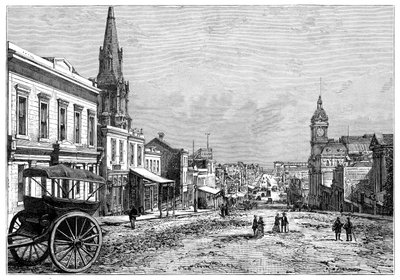 Collins Street, Melbourne, Victoria, Australien, 1800-talet av Unbekannt