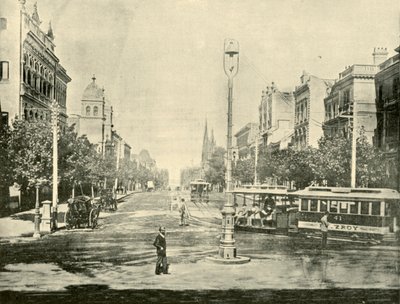 Collins Street, Melbourne, från Treasury Buildings, 1901. av Unbekannt