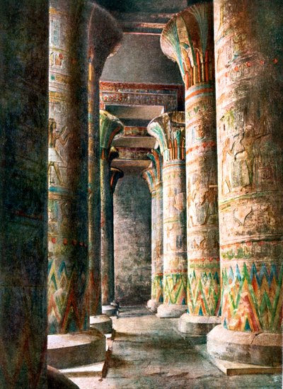 Kolumner, Horus tempel, Edfu, Egypten, 1900-talet av Unbekannt