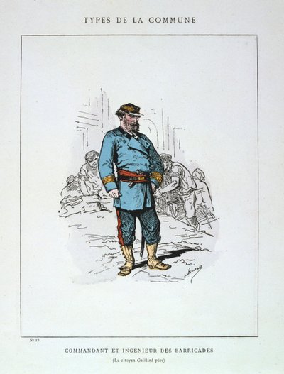 Befälhavare och ingenjör för barrikaderna, Paris kommun, 1871. av Unbekannt