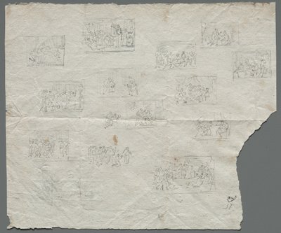 Kompositionsskisser efter Raphael och andra konstnärer recto, ca. 1800. av Unbekannt