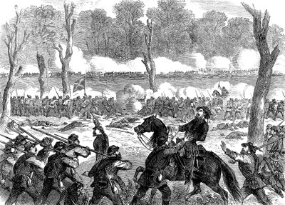 Konfedererade general Hood skadades i slaget vid Chickamauga, amerikanska inbördeskriget, 1863 av Unbekannt