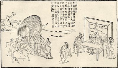 Konfucius besöker hovet, 1800-talet av Unbekannt