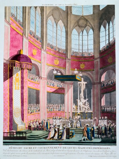 Invigning av Napoleon och kröning av Josephine av påven Pius VII, 2 december 1804 av Unbekannt
