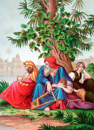 Judarnas beständighet i fångenskap i Babylon, 600-talet f.Kr. c1860 av Unbekannt