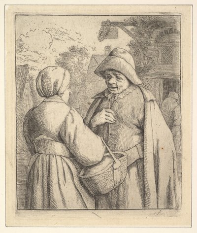 Samtal på gatan, 1610-85. av Unbekannt