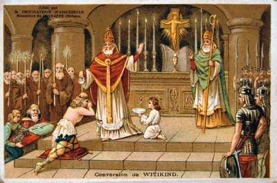 Conversion of Witikind, 785 AD, 1800-talet av Unbekannt