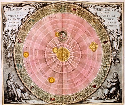 Kopernikanskt solcentrerat heliocentriskt system av universum, 1708 av Unbekannt