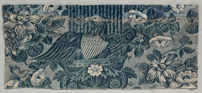 Koppartryckt bomullsfragment med amerikansk örn, 1830 - 1840. av Unbekannt