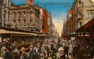 Corner of King and Pitt Streets, Sydney, New South Wales, Australien, c1917 av Unbekannt