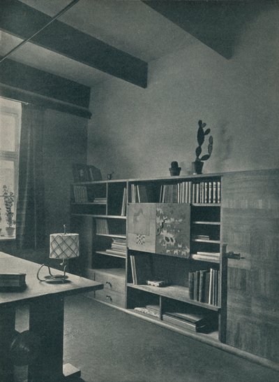 Hörn av ett bibliotek ritat av Hans Hartl, c1927 av Unbekannt