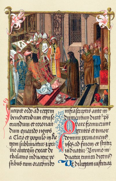 Kröning av kung Alexander I av Polen av ärkebiskopen av Gniezno, Krakow, 1501 av Unbekannt