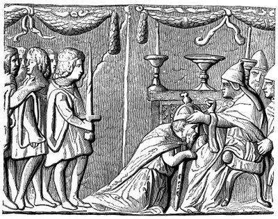 Kröningen av kejsaren Sigismund av påven Eugene IV, 1400-talet, 1870 av Unbekannt