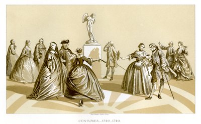 Dräkter, 1720-1740, 1885 av Unbekannt