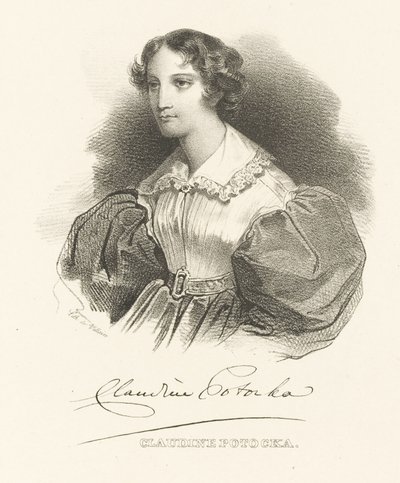 Grevinnan Klaudyna Claudine Potocka, född Dzialynska 1801-1836, ca. 1830. av Unbekannt