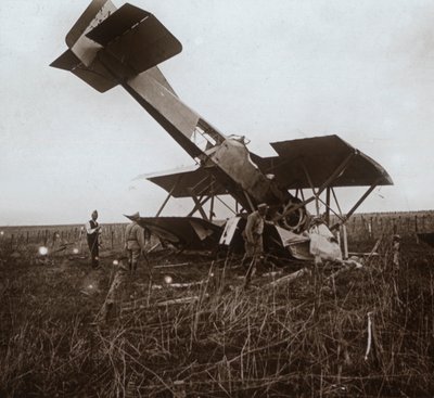 Kraschade flygplan, Tracy-le-Val, norra Frankrike, c1914-c1918 av Unbekannt