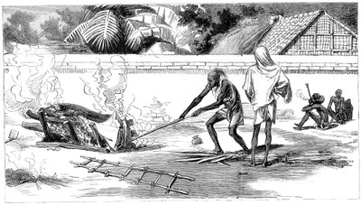 Kremering i Calcutta, Indien, 1882 av Unbekannt