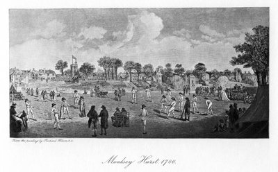 Cricket vid Moulsey Hurst, 1780, 1912 av Unbekannt