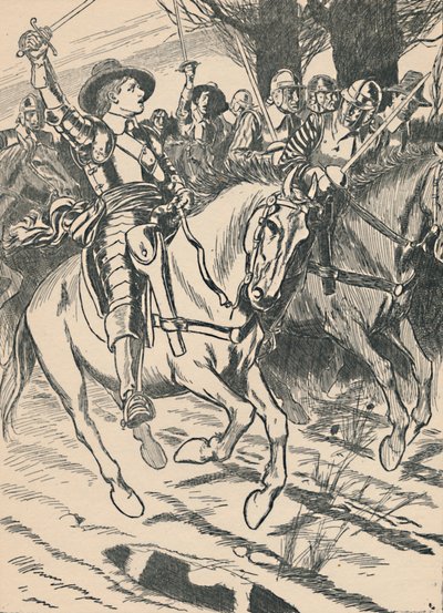 Cromwell leder sina järnsidor till strid, c1907 av Unbekannt