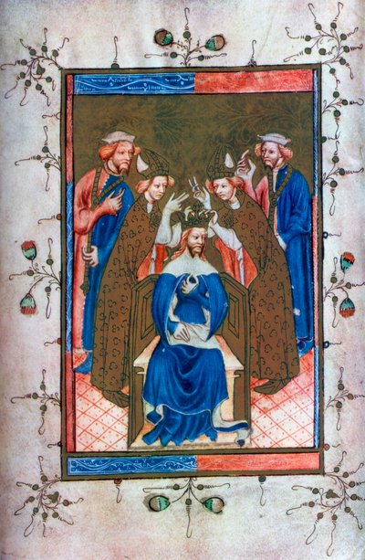 Crowning of a King, från Liber Regalis, Westminster Abbey, 1300-talet, 1937 av Unbekannt