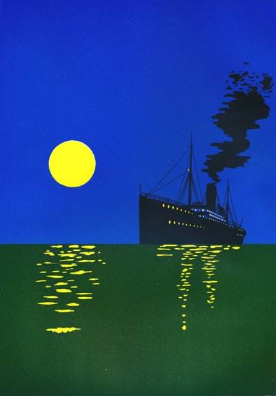 Kryssningsfartyg till sjöss med sol, 1909. av Unbekannt