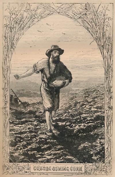 Crusoe sådd majs, c1870 av Unbekannt