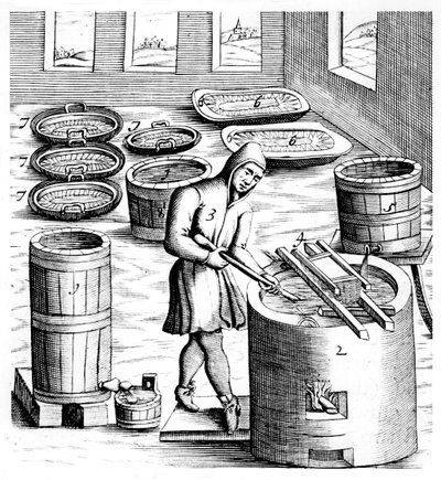Kristallisation av salpeternitre, kaliumnitrat eller KN03, 1683 av Unbekannt