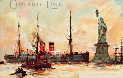Cunard Line - i Upper New York Bay, c1900. av Unbekannt