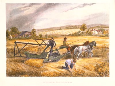 Cyrus McCormicks skördemaskin från 1831 patenterad 1834, c1851. av Unbekannt