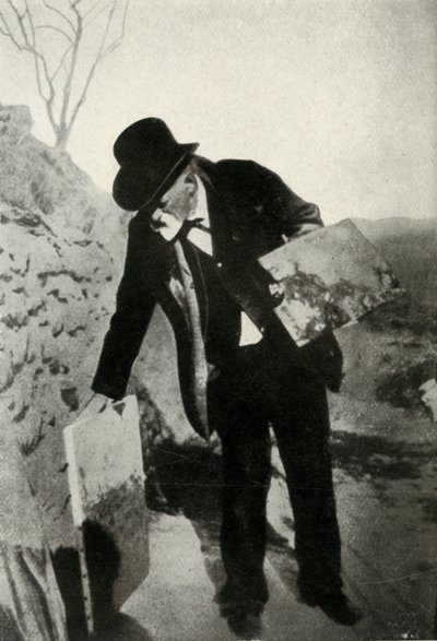 Cézanne med målning och palett, c1900, 1947. av Unbekannt