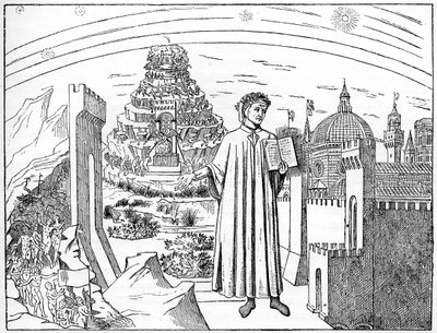 Dante 1265-1321, Florens och helvetets sju cirklar, 1882 av Unbekannt