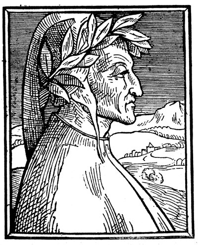 Dante Alighieri 1265-1321, italiensk poet, 1521 av Unbekannt