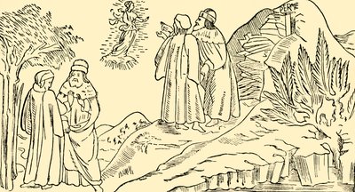Dante i skärselden ser The Vision of Beatrice, c1930. av Unbekannt