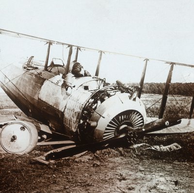 Död pilot i nedskjutet Salmson-plan, c1914-c1918 av Unbekannt