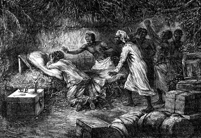 David Livingstones död, skotsk missionär och upptäcktsresande, 1 maj 1873 1877 av Unbekannt