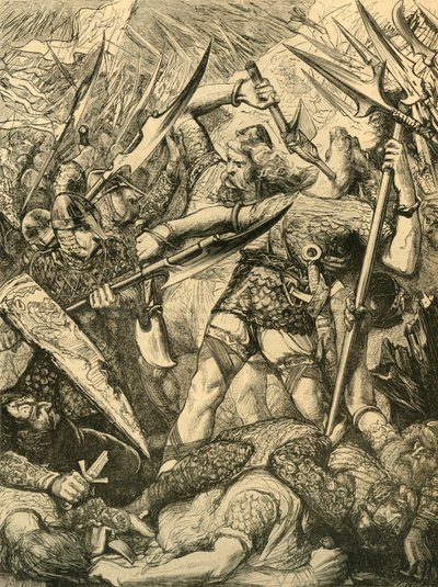 Harolds död i slaget vid Hastings, 1873. av Unbekannt